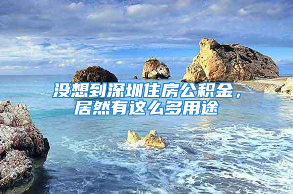 沒想到深圳住房公積金，居然有這么多用途