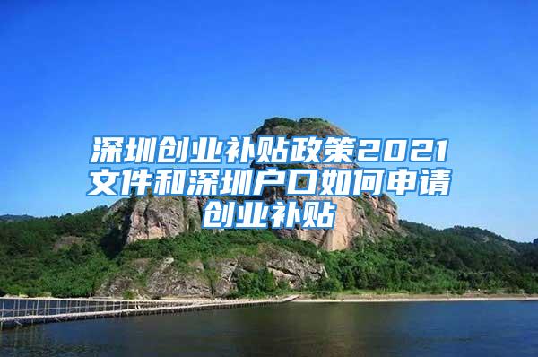 深圳創(chuàng)業(yè)補(bǔ)貼政策2021文件和深圳戶口如何申請(qǐng)創(chuàng)業(yè)補(bǔ)貼