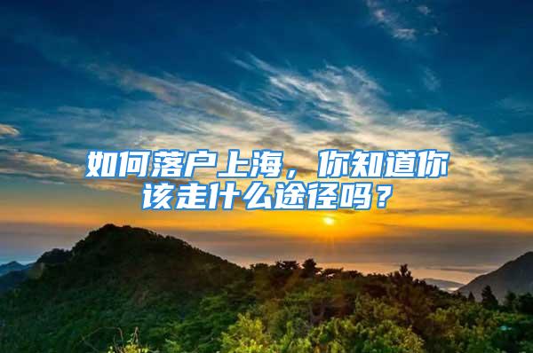 如何落戶上海，你知道你該走什么途徑嗎？