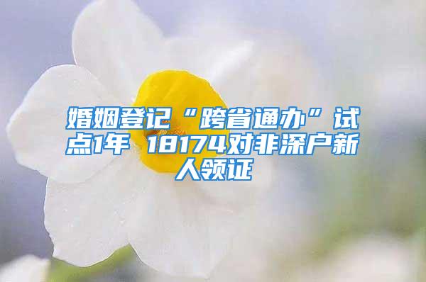 婚姻登記“跨省通辦”試點1年 18174對非深戶新人領(lǐng)證