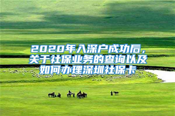 2020年入深戶(hù)成功后，關(guān)于社保業(yè)務(wù)的查詢(xún)以及如何辦理深圳社保卡