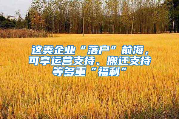 這類企業(yè)“落戶”前海，可享運營支持、搬遷支持等多重“福利”