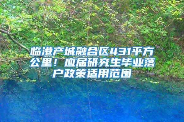 臨港產(chǎn)城融合區(qū)431平方公里！應(yīng)屆研究生畢業(yè)落戶政策適用范圍