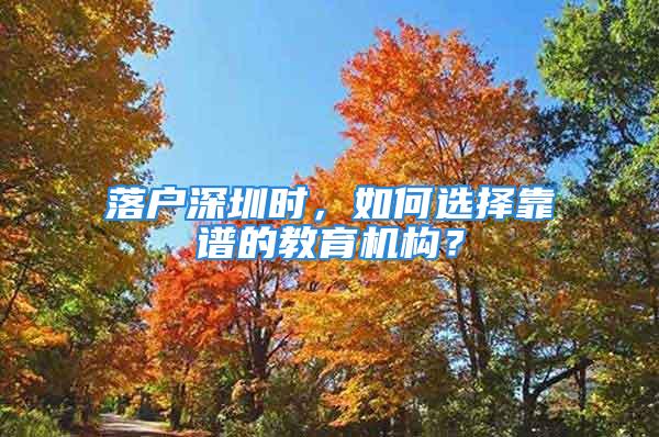 落戶深圳時(shí)，如何選擇靠譜的教育機(jī)構(gòu)？