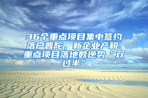 36個重點項目集中簽約落戶普陀，新企業(yè)產(chǎn)稅、重點項目落地數(shù)逆勢“雙過半”