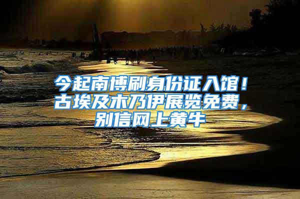 今起南博刷身份證入館！古埃及木乃伊展覽免費，別信網(wǎng)上黃牛