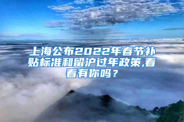 上海公布2022年春節(jié)補(bǔ)貼標(biāo)準(zhǔn)和留滬過年政策,看看有你嗎？