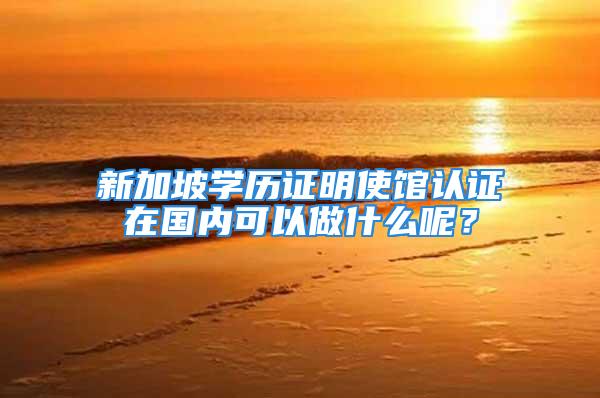 新加坡學歷證明使館認證在國內可以做什么呢？