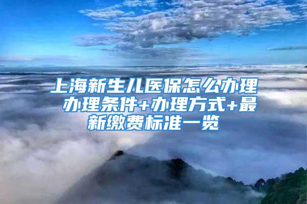 上海新生兒醫(yī)保怎么辦理 辦理?xiàng)l件+辦理方式+最新繳費(fèi)標(biāo)準(zhǔn)一覽