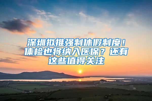 深圳擬推強(qiáng)制休假制度！體檢也將納入醫(yī)保？還有這些值得關(guān)注