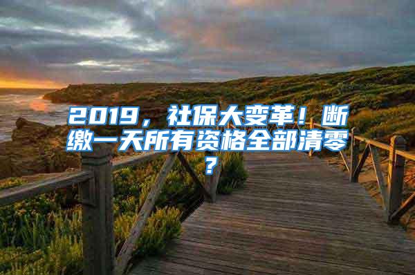 2019，社保大變革！斷繳一天所有資格全部清零？