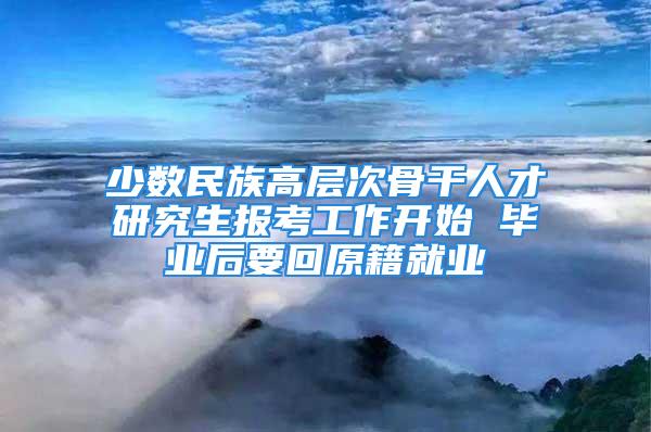 少數(shù)民族高層次骨干人才研究生報考工作開始 畢業(yè)后要回原籍就業(yè)