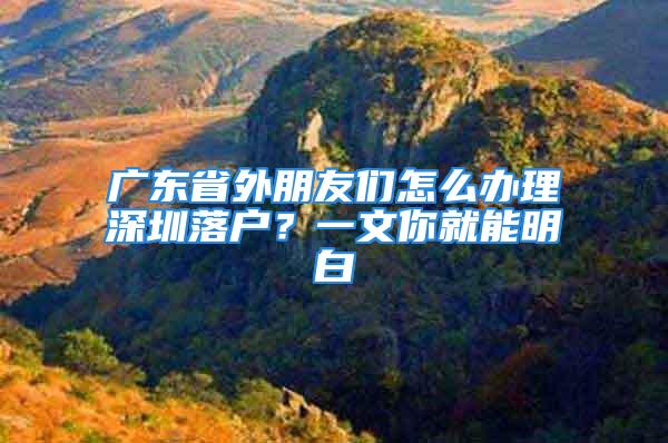 廣東省外朋友們?cè)趺崔k理深圳落戶？一文你就能明白