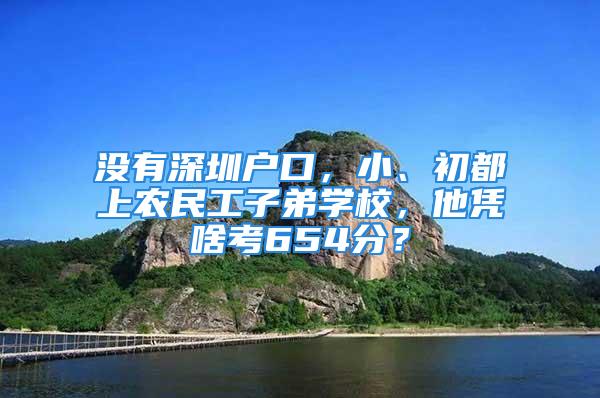 沒(méi)有深圳戶口，小、初都上農(nóng)民工子弟學(xué)校，他憑啥考654分？