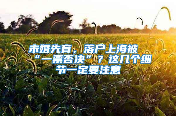 未婚先育，落戶上海被“一票否決”？這幾個細節(jié)一定要注意