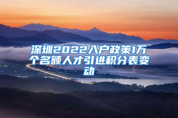 深圳2022入戶(hù)政策1萬(wàn)個(gè)名額人才引進(jìn)積分表變動(dòng)