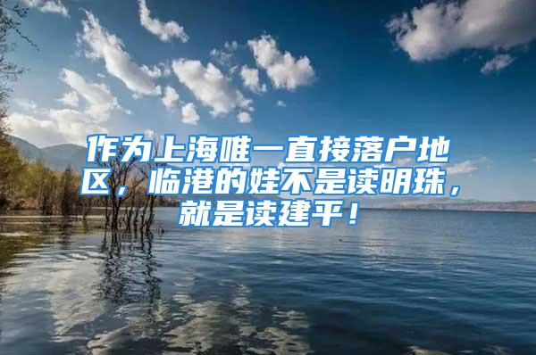 作為上海唯一直接落戶地區(qū)，臨港的娃不是讀明珠，就是讀建平！