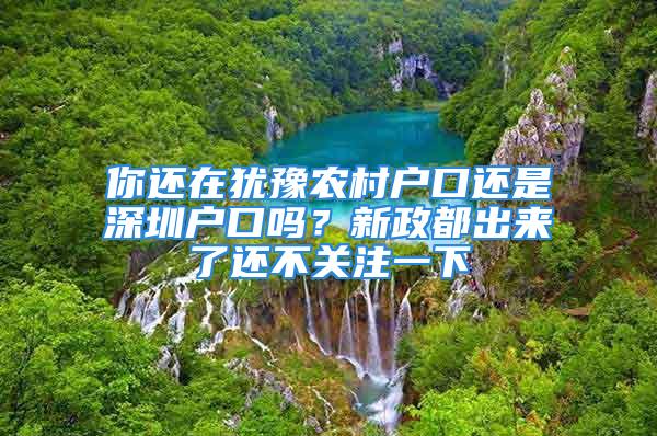 你還在猶豫農(nóng)村戶口還是深圳戶口嗎？新政都出來了還不關(guān)注一下