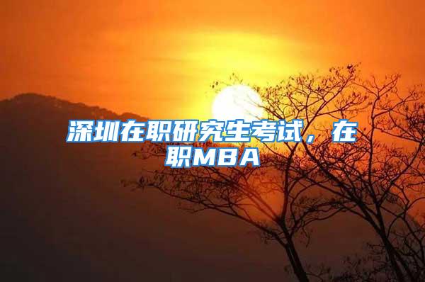 深圳在職研究生考試，在職MBA