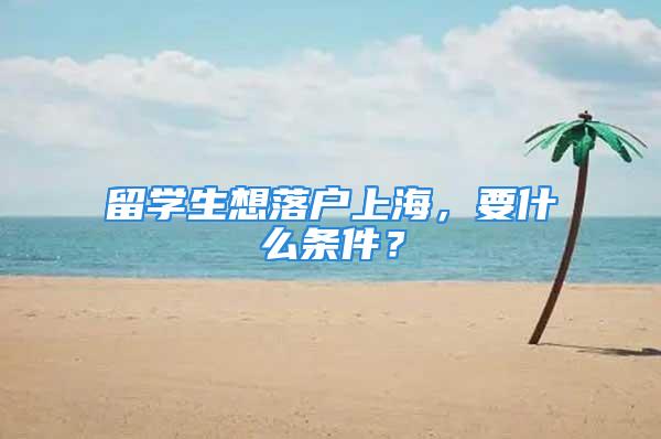 留學(xué)生想落戶上海，要什么條件？