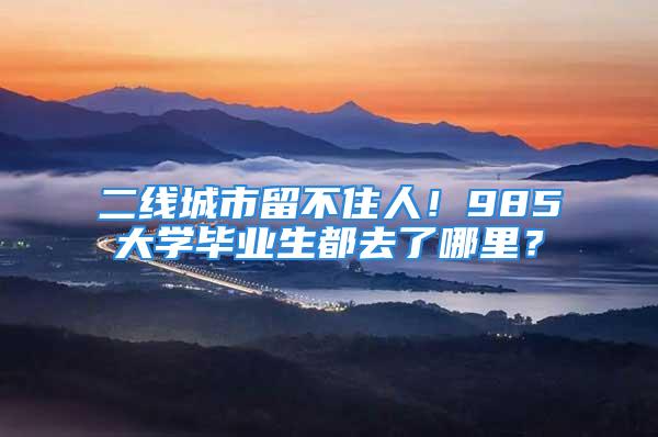 二線城市留不住人！985大學(xué)畢業(yè)生都去了哪里？