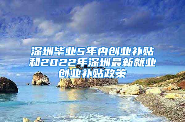 深圳畢業(yè)5年內(nèi)創(chuàng)業(yè)補(bǔ)貼和2022年深圳最新就業(yè)創(chuàng)業(yè)補(bǔ)貼政策