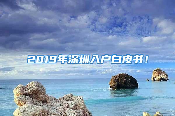 2019年深圳入戶白皮書(shū)！