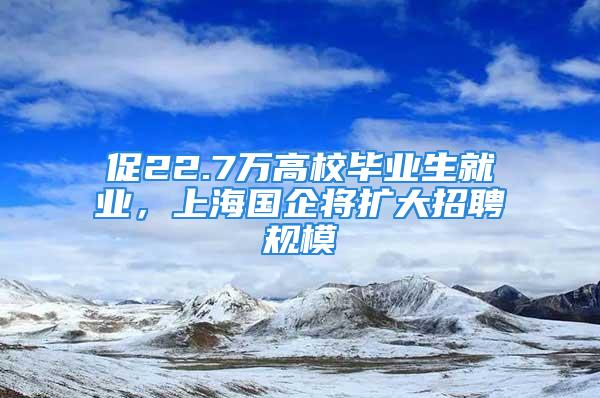 促22.7萬高校畢業(yè)生就業(yè)，上海國企將擴(kuò)大招聘規(guī)模