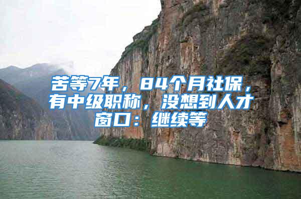 苦等7年，84個月社保，有中級職稱，沒想到人才窗口：繼續(xù)等