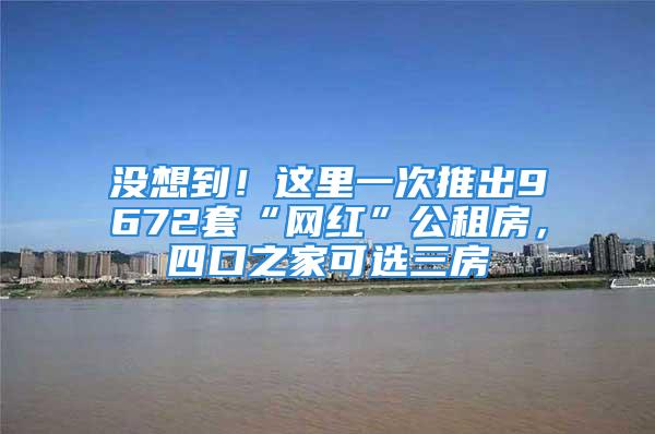 沒想到！這里一次推出9672套“網紅”公租房，四口之家可選三房