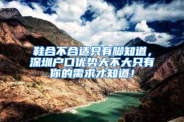 鞋合不合適只有腳知道，深圳戶口優(yōu)勢大不大只有你的需求才知道！