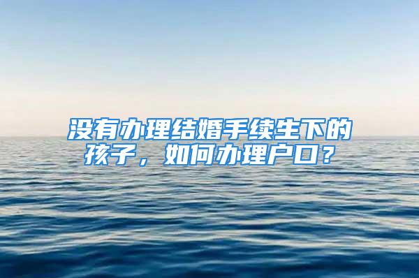 沒(méi)有辦理結(jié)婚手續(xù)生下的孩子，如何辦理戶口？