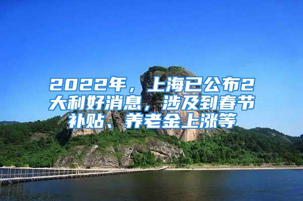 2022年，上海已公布2大利好消息，涉及到春節(jié)補(bǔ)貼、養(yǎng)老金上漲等