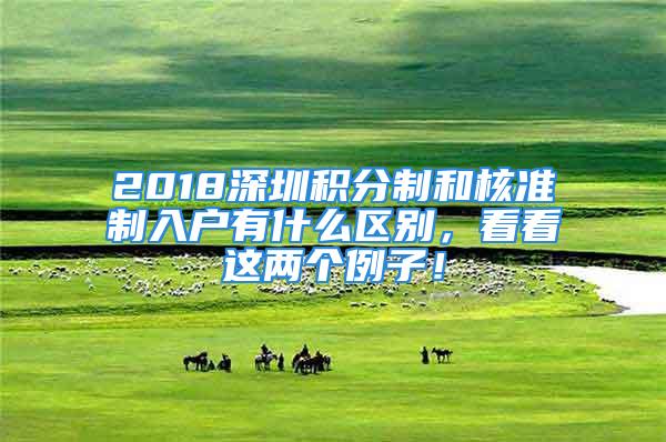 2018深圳積分制和核準(zhǔn)制入戶有什么區(qū)別，看看這兩個例子！