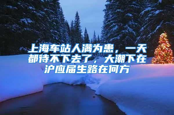 上海車站人滿為患，一天都待不下去了，大潮下在滬應(yīng)屆生路在何方