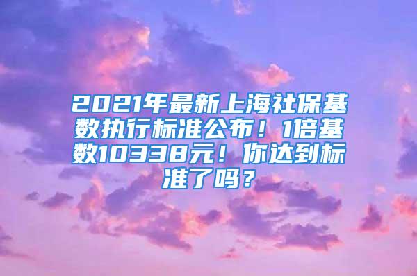 2021年最新上海社保基數(shù)執(zhí)行標準公布！1倍基數(shù)10338元！你達到標準了嗎？