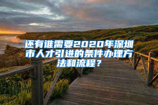 還有誰需要2020年深圳市人才引進(jìn)的條件辦理方法和流程？