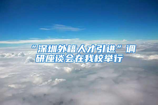 “深圳外籍人才引進(jìn)”調(diào)研座談會(huì)在我校舉行