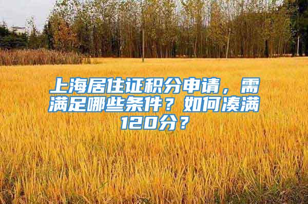 上海居住證積分申請，需滿足哪些條件？如何湊滿120分？