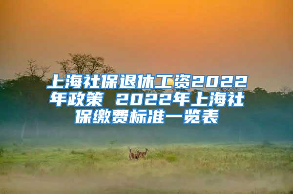 上海社保退休工資2022年政策 2022年上海社保繳費標準一覽表