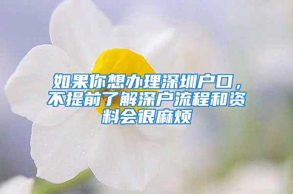 如果你想辦理深圳戶口，不提前了解深戶流程和資料會(huì)很麻煩