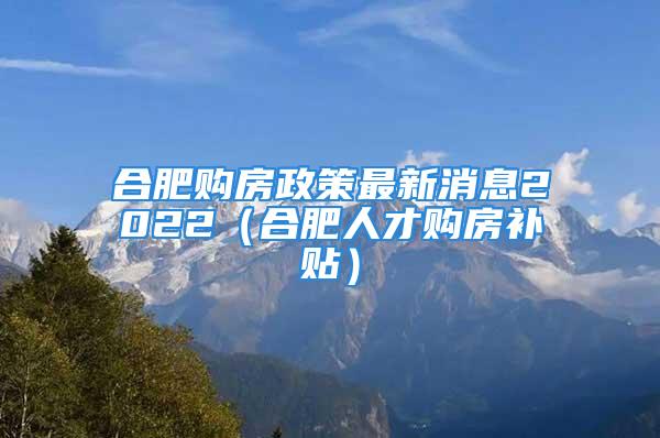 合肥購(gòu)房政策最新消息2022（合肥人才購(gòu)房補(bǔ)貼）