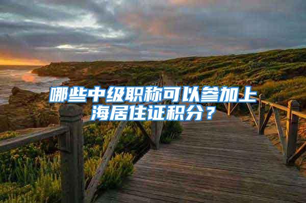 哪些中級職稱可以參加上海居住證積分？