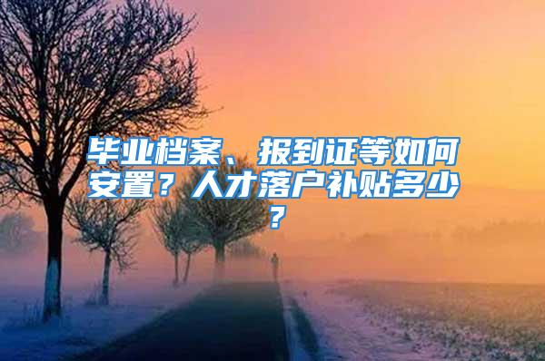 畢業(yè)檔案、報(bào)到證等如何安置？人才落戶補(bǔ)貼多少？