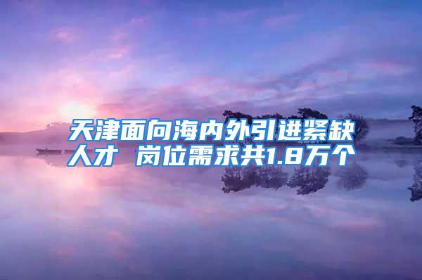 天津面向海內(nèi)外引進(jìn)緊缺人才 崗位需求共1.8萬(wàn)個(gè)