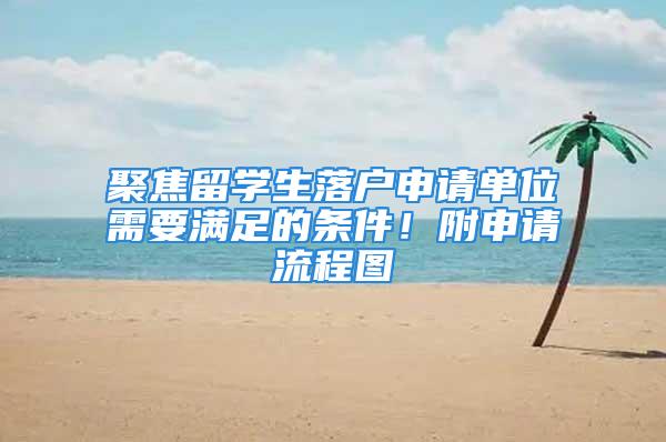 聚焦留學生落戶申請單位需要滿足的條件！附申請流程圖