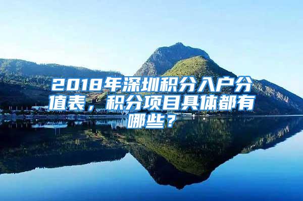 2018年深圳積分入戶分值表，積分項目具體都有哪些？