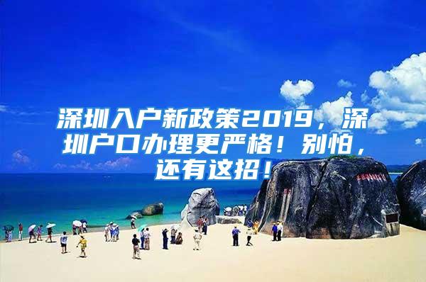 深圳入戶新政策2019，深圳戶口辦理更嚴(yán)格！別怕，還有這招！