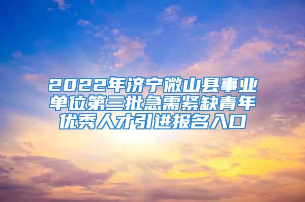 2022年濟(jì)寧微山縣事業(yè)單位第三批急需緊缺青年優(yōu)秀人才引進(jìn)報(bào)名入口