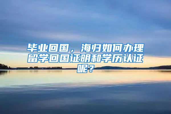 畢業(yè)回國，海歸如何辦理留學(xué)回國證明和學(xué)歷認(rèn)證呢？